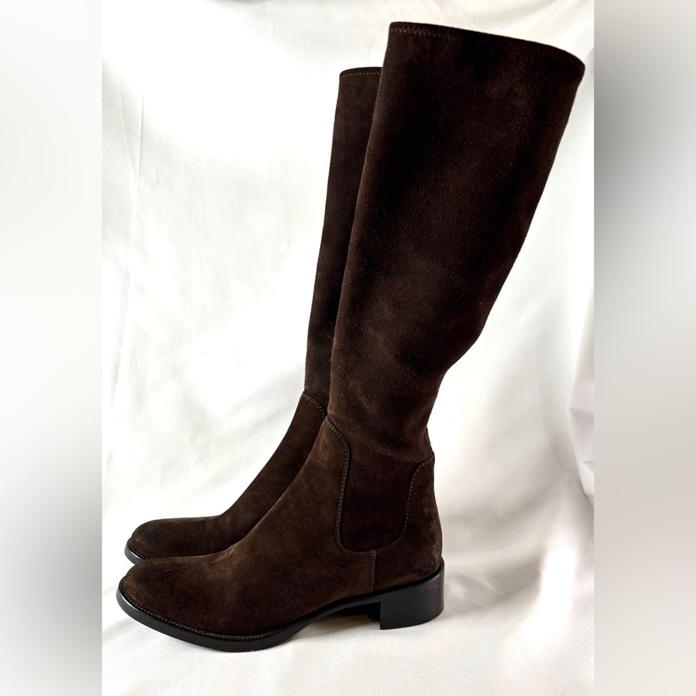 Vintage Prada Brown Suede Knee-High Boots | 90s Equestrian Style size 36 - Picture 6 of 10